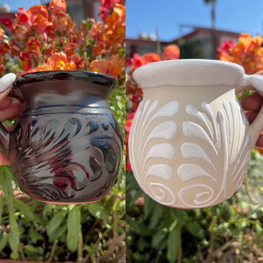 2 pack Black and white coffee mugs couple set