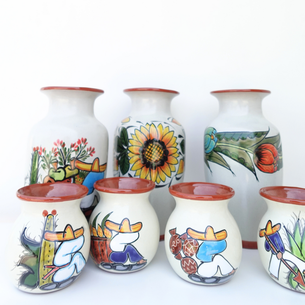 Ranchero 1 Flower Vase 1 coffee mug made in mexico
