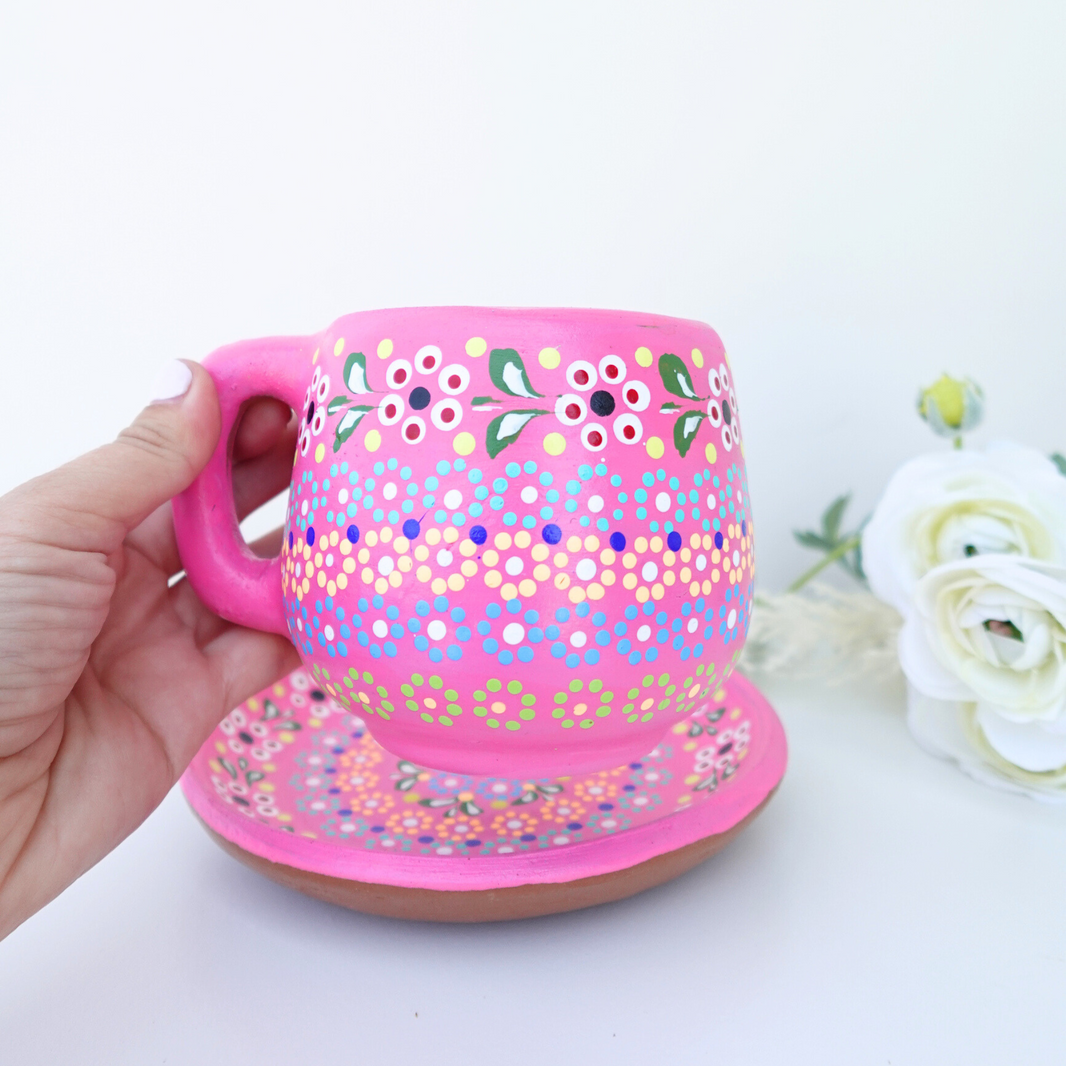 Taza mexicana Barro Clay with plate