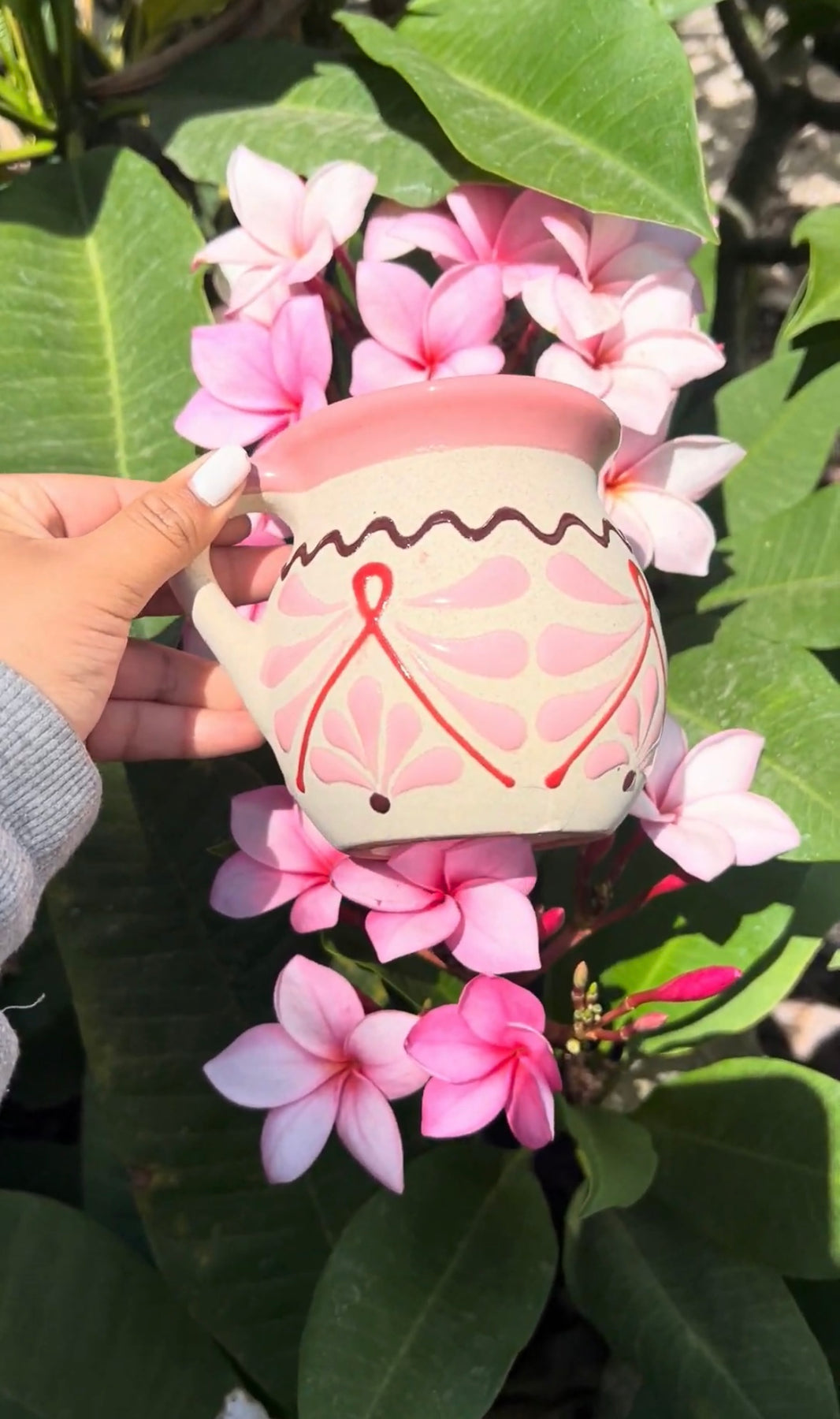 Pink mexican handmade coffee mug