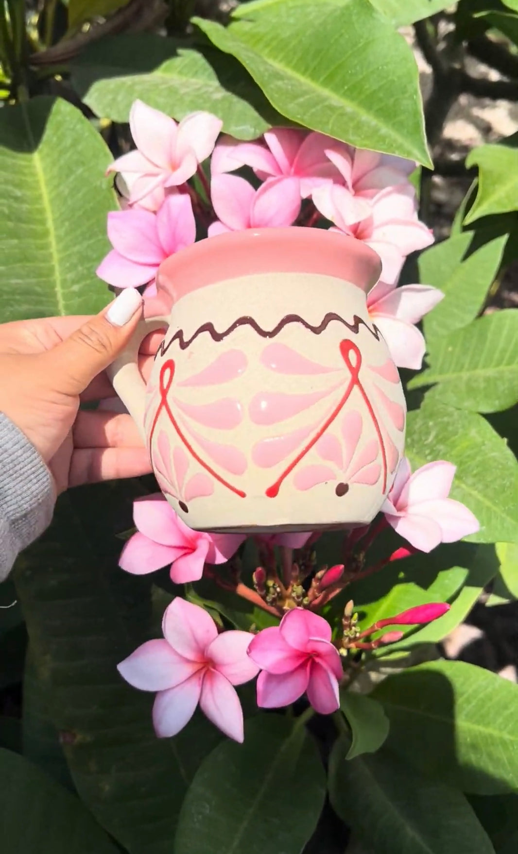 Pink mexican handmade coffee mug