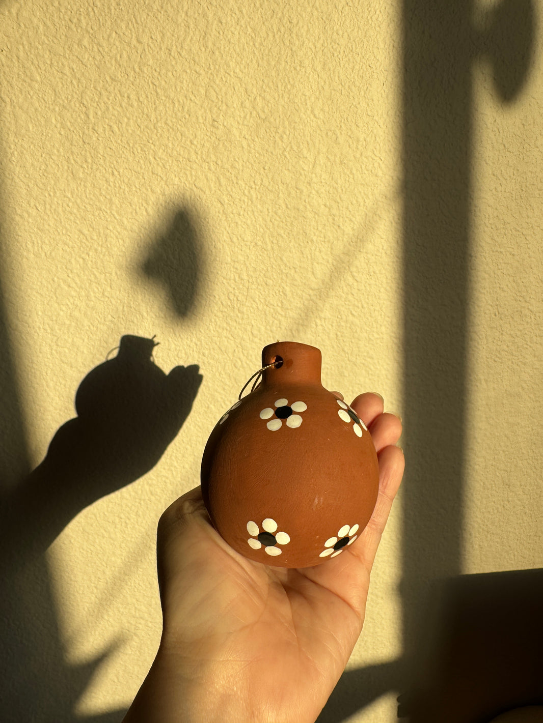 Mexican Ornaments, Hand Painted, Christmas barro