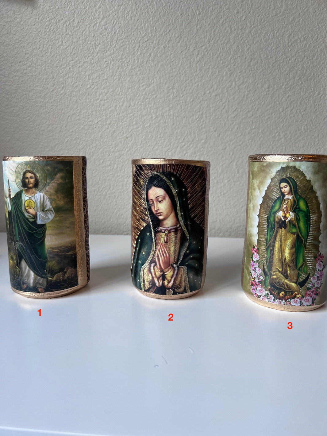 Virgen of Guadalupe, christ Candle 6" Inches Cirio Paschal Easter Lent Cirio Pascual Holy Week Semana Santa Vela de la Virgen de Guadalupe