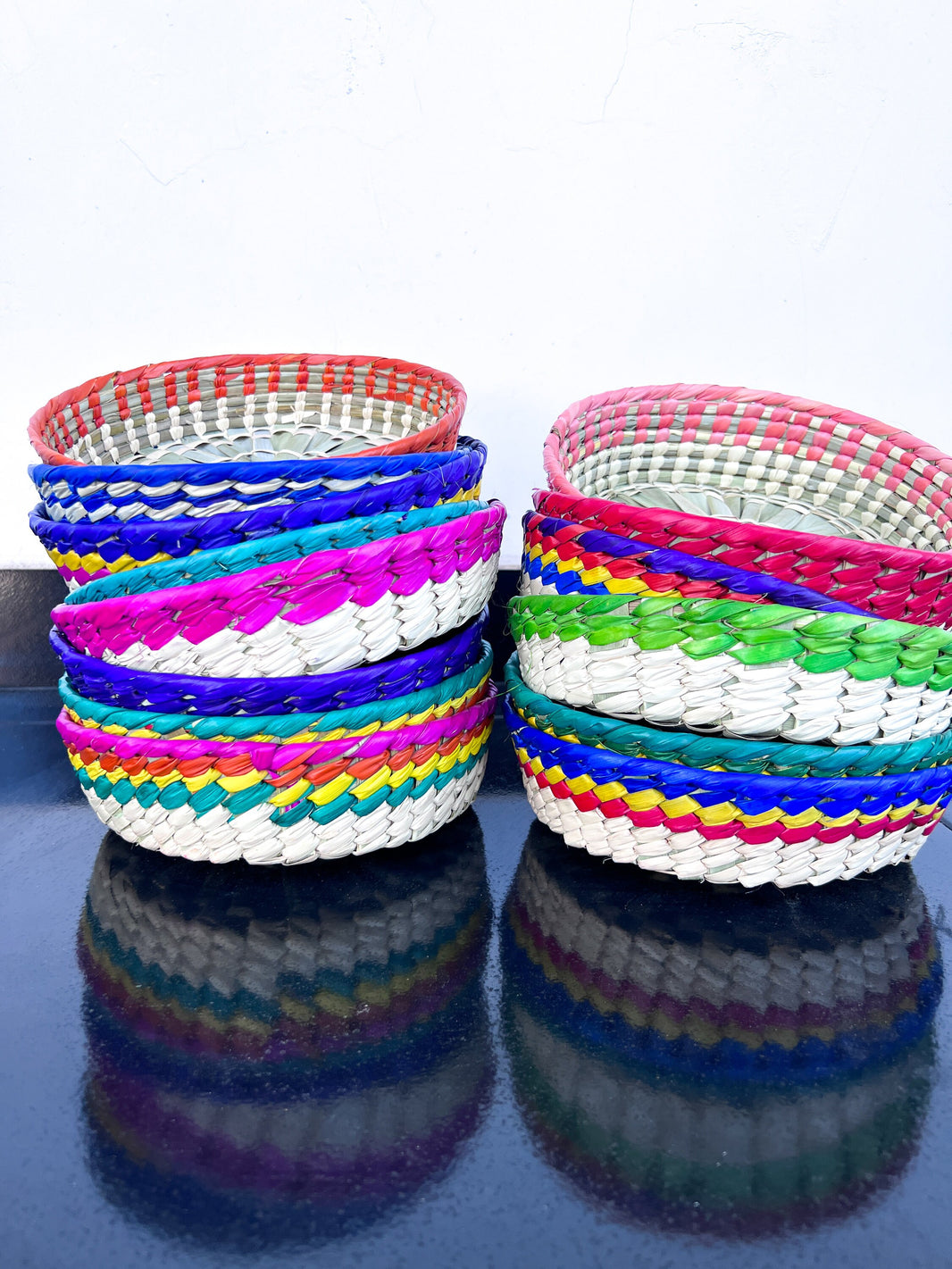 SET of 2 Mexican Handwoven Basket, Tortillero Mexicano, Candy Tray Basket, Home Decor, Nacho, Containers Folk, Cinco de Mayo,Wedding, Frida
