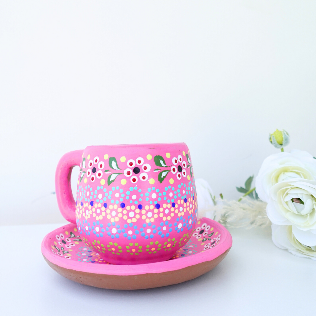 Taza mexicana Barro Clay with plate