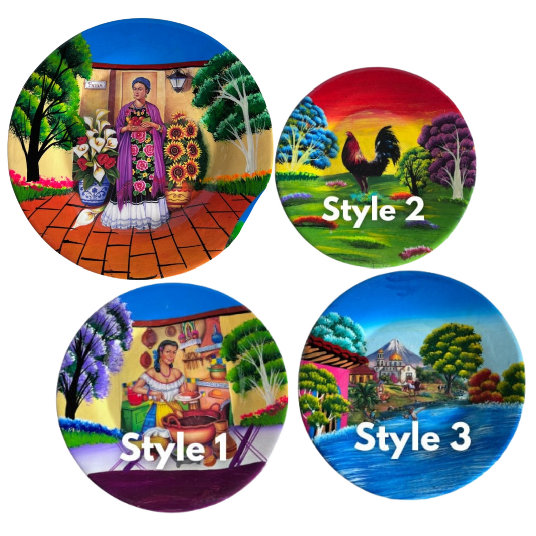 4 Mexican Decorative Clay hanging Plates