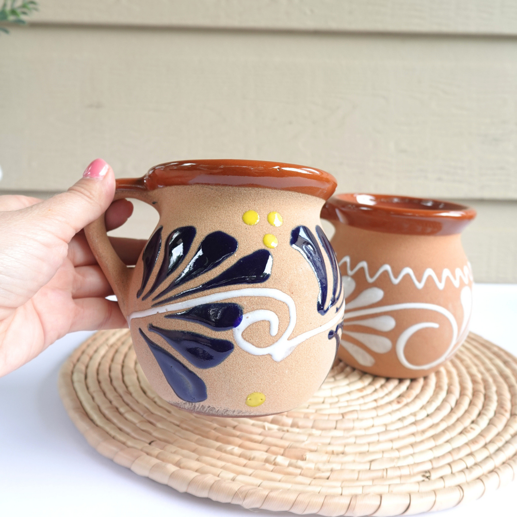Handmade Mexican Brown Terracotta Clay Mug Set (2-Piece)