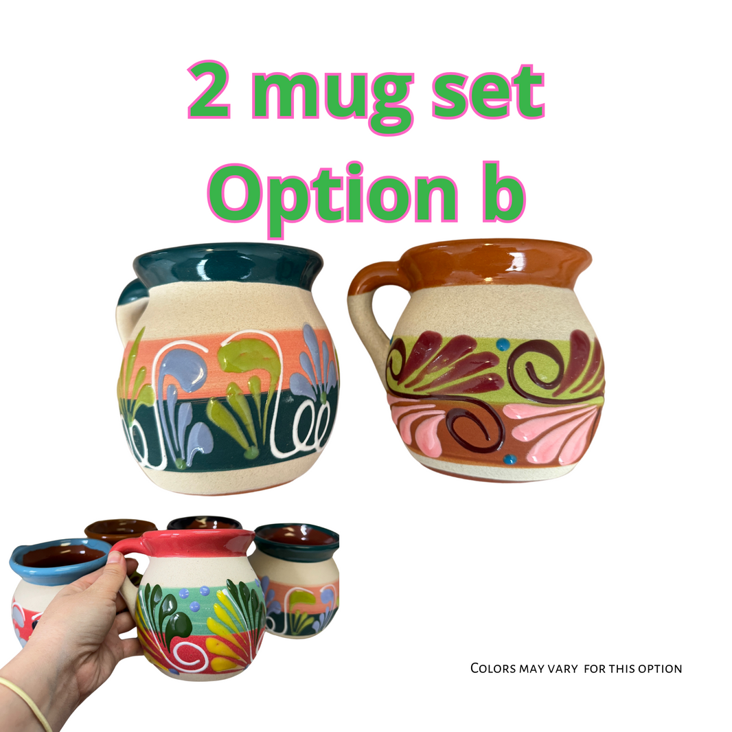 2 Mexican coffee mug set