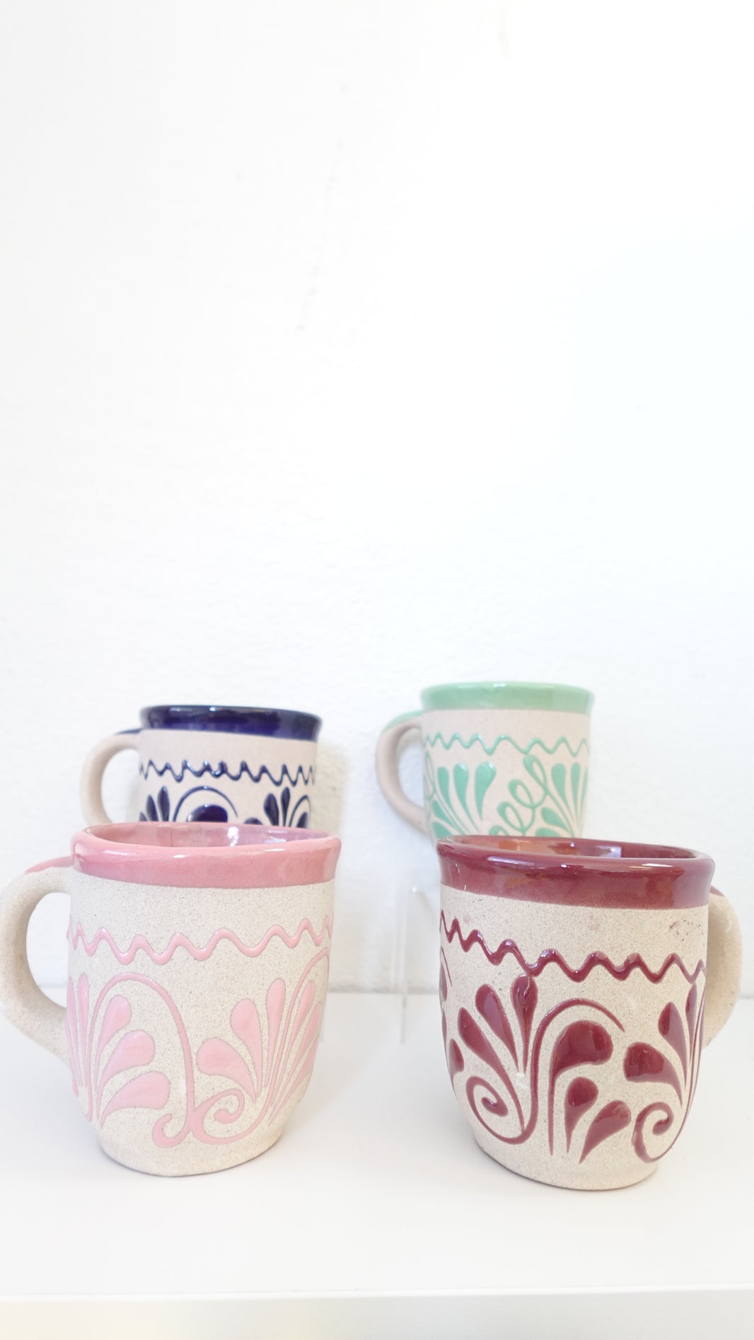 Mexican coffee set 4 mug Taza Jarrito barro clay