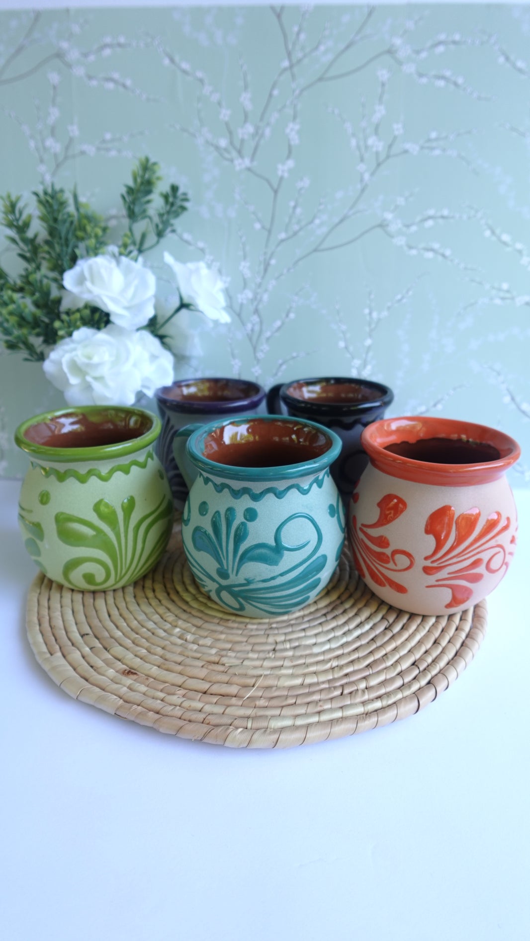 Handmade Mexican Clay Mug | Solid Color Artisan Coffee Mug | Choose Your Color