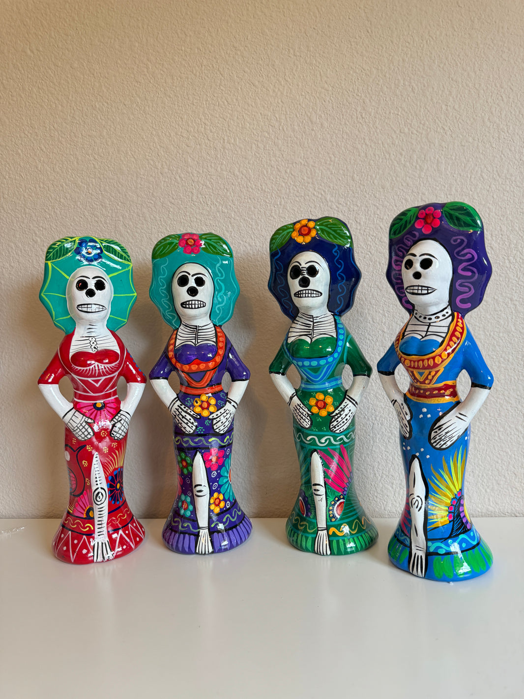 Clay Catrina colorful 2 or 4 set