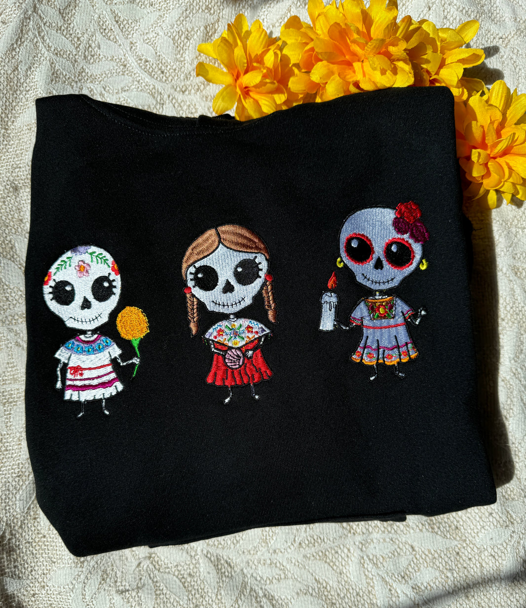 Catrinas Mexican Embroidered hoodie