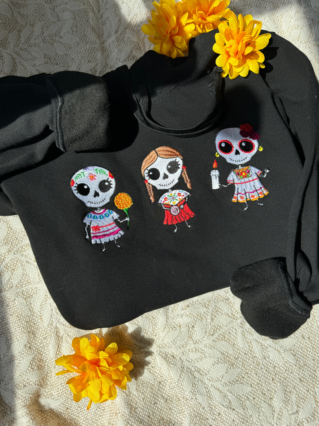 Catrinas Mexican Embroidered hoodie