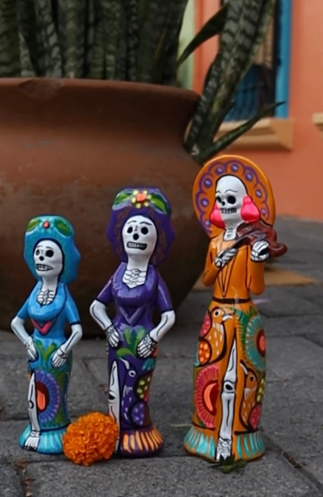 Catrina set of 3 colorful and artesanal made in mexico