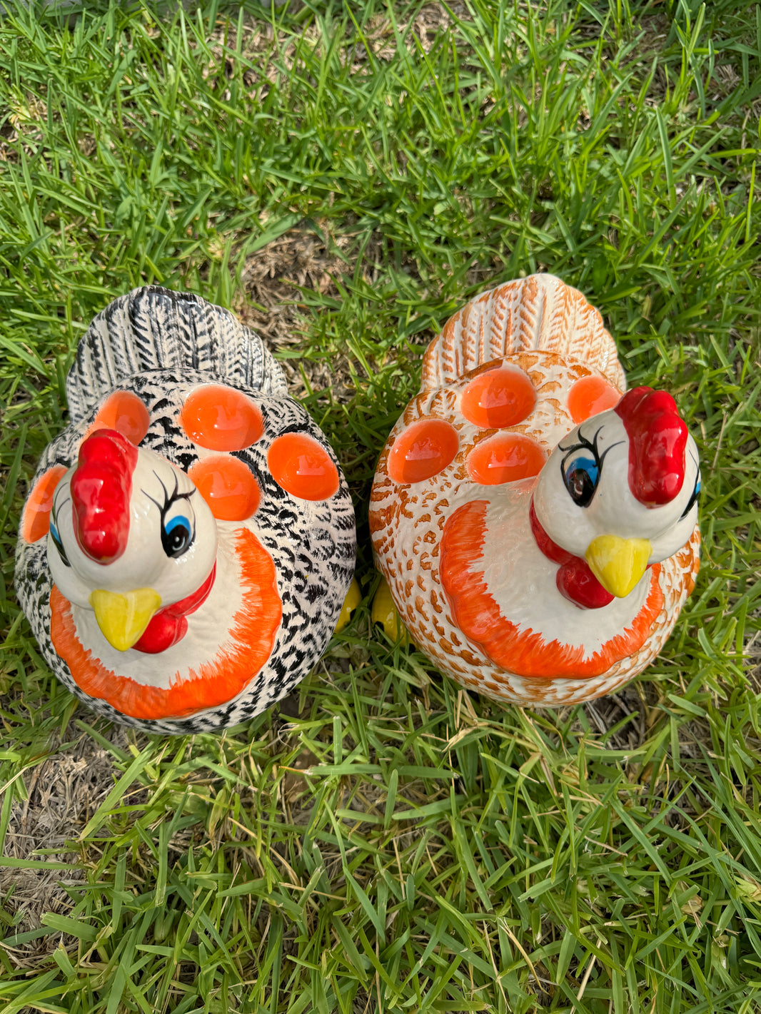 Pottery Egg Plate with Hen-Shaped Cover or Lid  Handpainted handmade in mexico gallina huevos