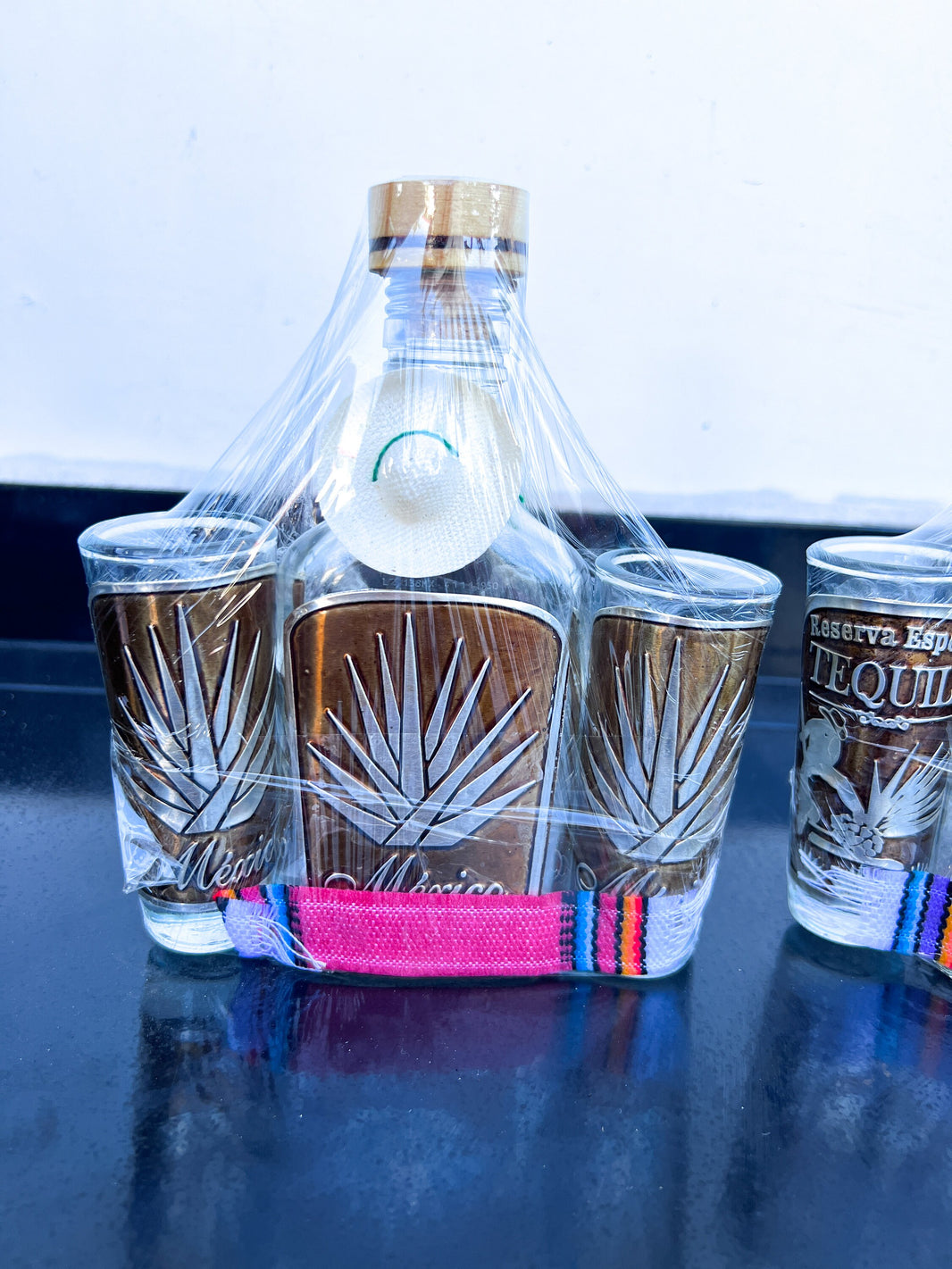 Mexican Tequilero Set - Mexican Tequila Glass Bottle small set