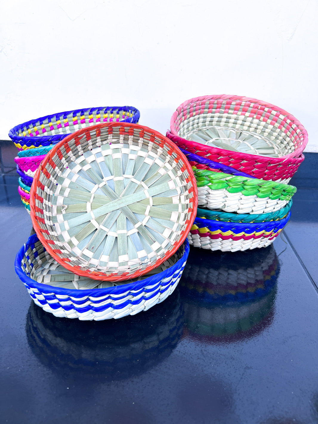 SET of 2 Mexican Handwoven Basket, Tortillero Mexicano, Candy Tray Basket, Home Decor, Nacho, Containers Folk, Cinco de Mayo,Wedding, Frida