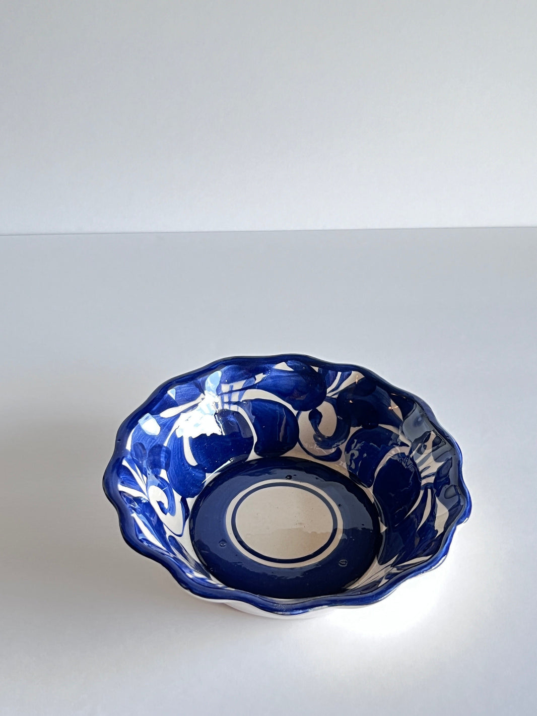 Blue and White Soup Bowls SET OF 2 wavy rim