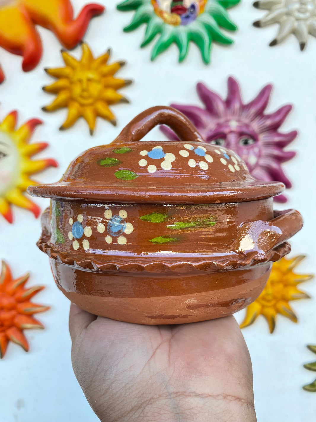 Small Handmade Clay Pot for salsa beans cazuela de Barro para Frijoles , salsa chica o decoracion